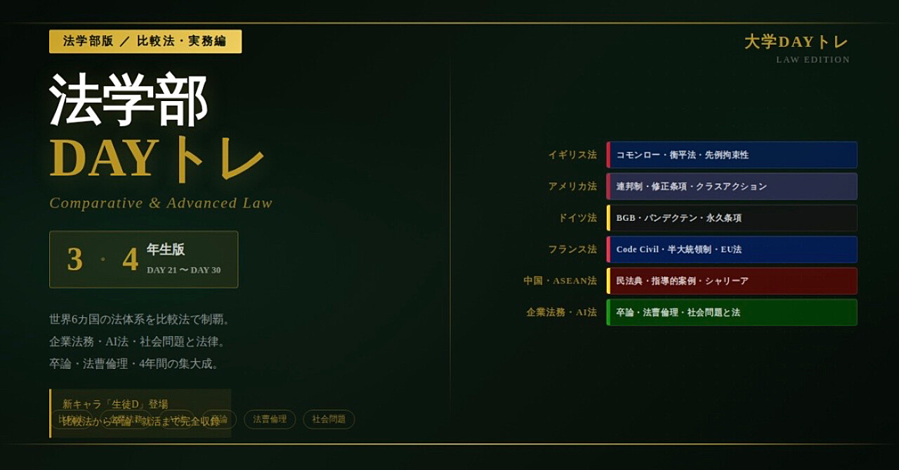 大学DAYトレ 法学部3・4年生版｜就活・卒論・社会人準備を10日で完成させる教科書
