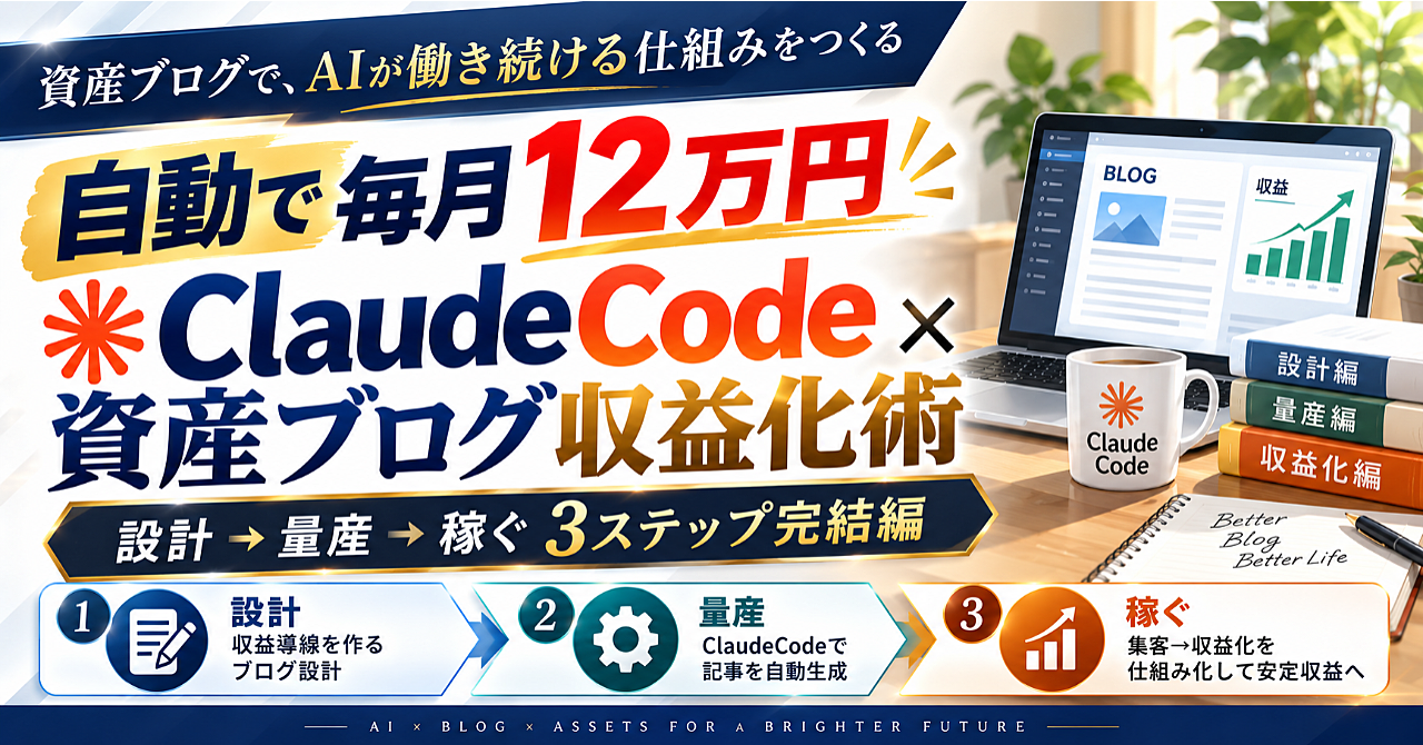 【35大特典付】やすもりさんのBrain「【自動で毎月12万円】ClaudeCode×資産ブログ収益化術｜設計→量産→稼ぐ3ステップ完結編」評判口コミ感想レビュー