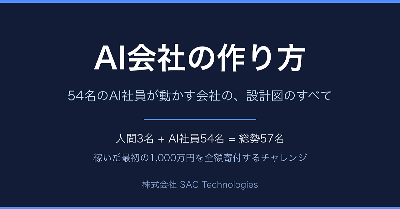 AI会社の作り方 ― 54名のAI社員が動かす会社の、設計図のすべて
