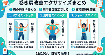 巻き肩の改善エクササイズまとめ