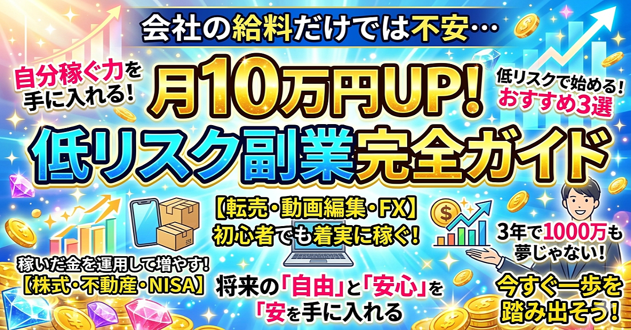 月収10万円アップへの道：低リスク副業と資産形成の完全ガイド