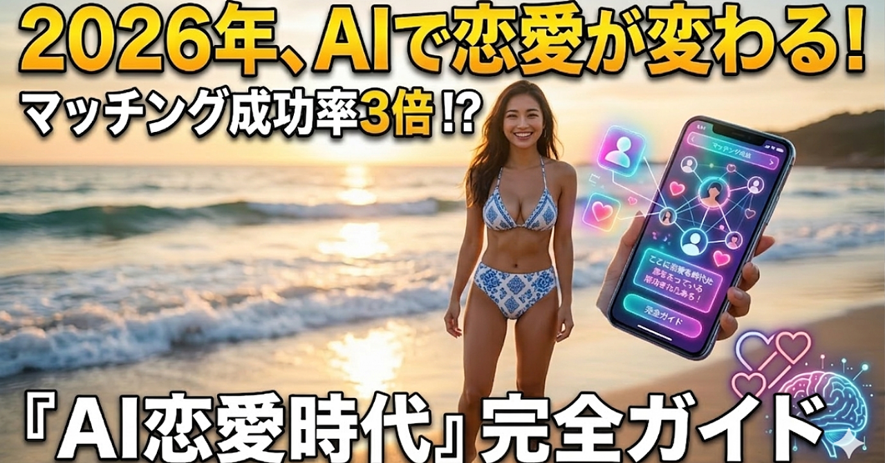 もう、独りで悩まない。AIでマッチング率3倍＆離婚率ゼロへ——2026年、あなたの恋を劇的に変える『AI恋愛完全ガイド』
