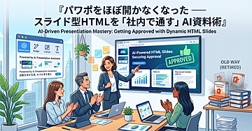 パワポをほぼ開かなくなった — スライド型HTMLを「社内で通す」AI資料術