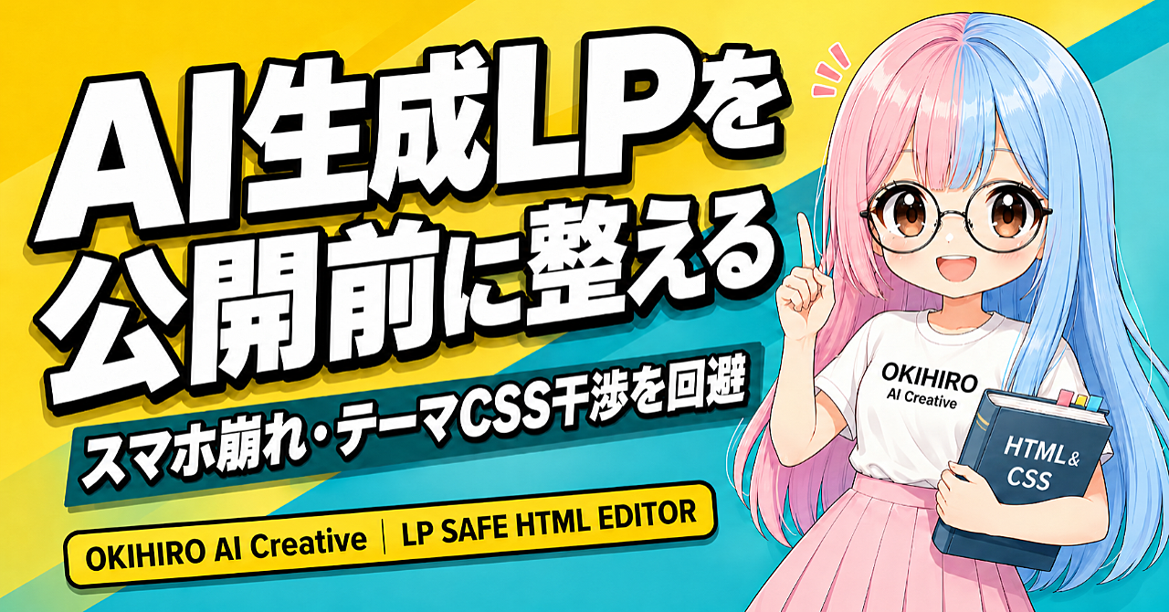 【AI時代のLP事故防止】AI作成コードを公開前に整えるHTMLエディターGPTs