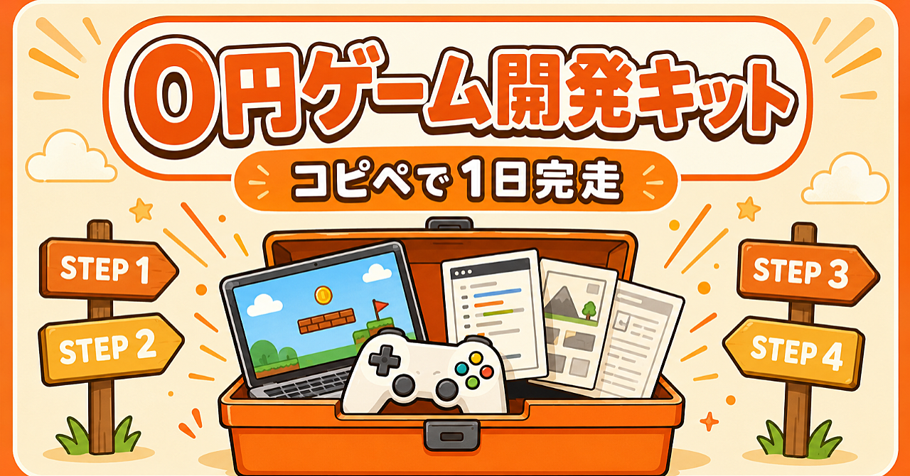 0円ゲーム開発スターターキット｜AIに作らせて世界5,000万人のCrazyGamesへ出す1日完走マニュアル