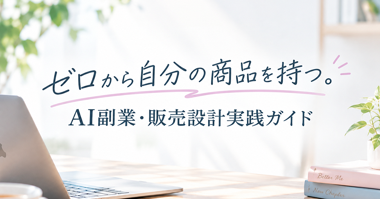 ゼロから自分の商品を持つ。AI副業・販売設計実践ガイドのアイキャッチ画像