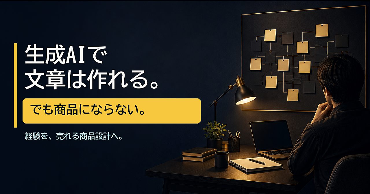 手持ちの経験を90分で商品設計へ変える｜生成AIデジタル商品化・販売準備キット