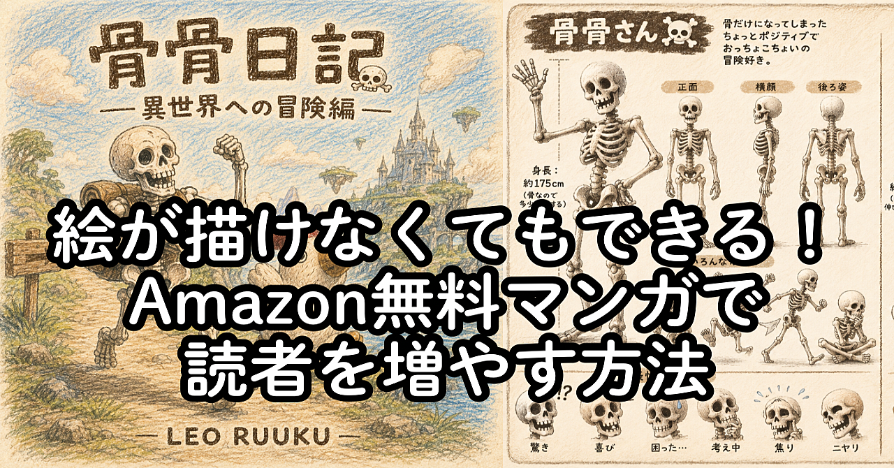 絵が描けなくてもできる!Amazon無料マンガで読者を増やす方法のアイキャッチ画像