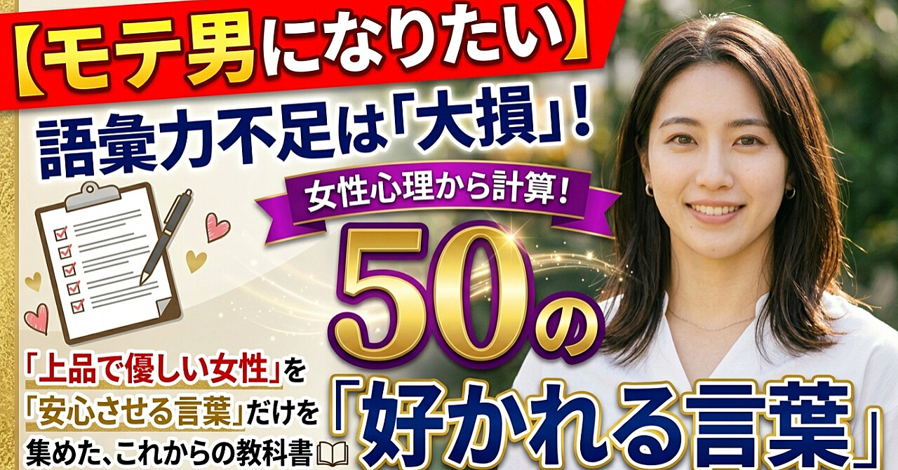 【モテる男になりたい】語彙力がない男は損してる。清楚で優しい女性が“安心する言葉”だけ集めた本　女性心理から逆算した“好かれる一言”50選