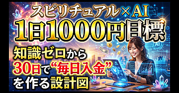 スピリチュアル×AIで1日1000円目標｜知識ゼロから30日で“毎日入金”を作る設計図