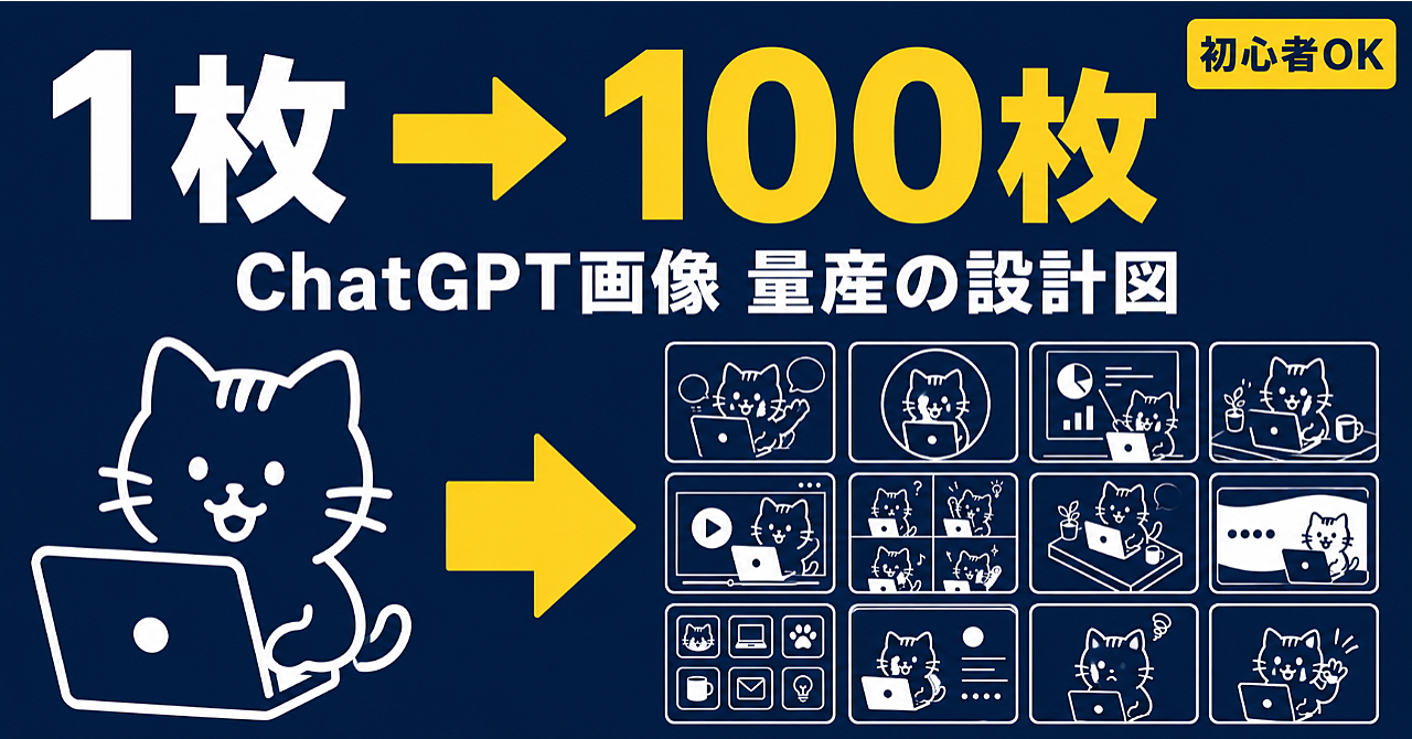【1枚を100枚に増やす】ChatGPT画像量産の設計図｜