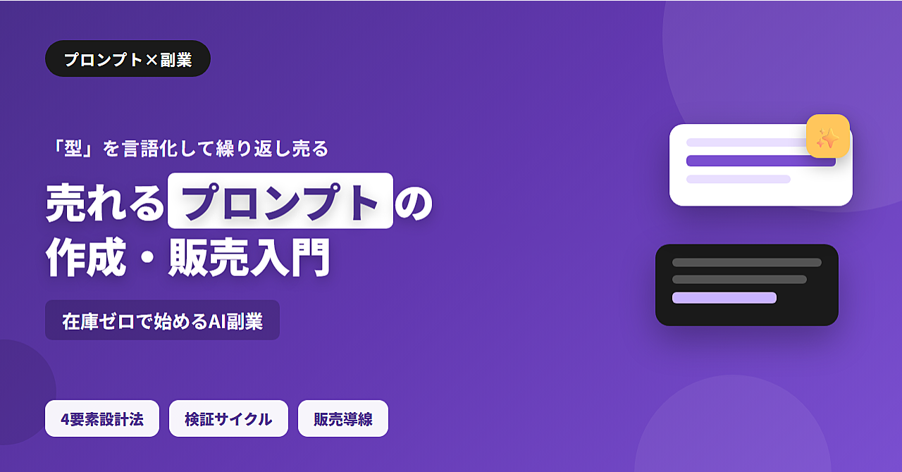 売れるプロンプト作成・販売入門のアイキャッチ画像