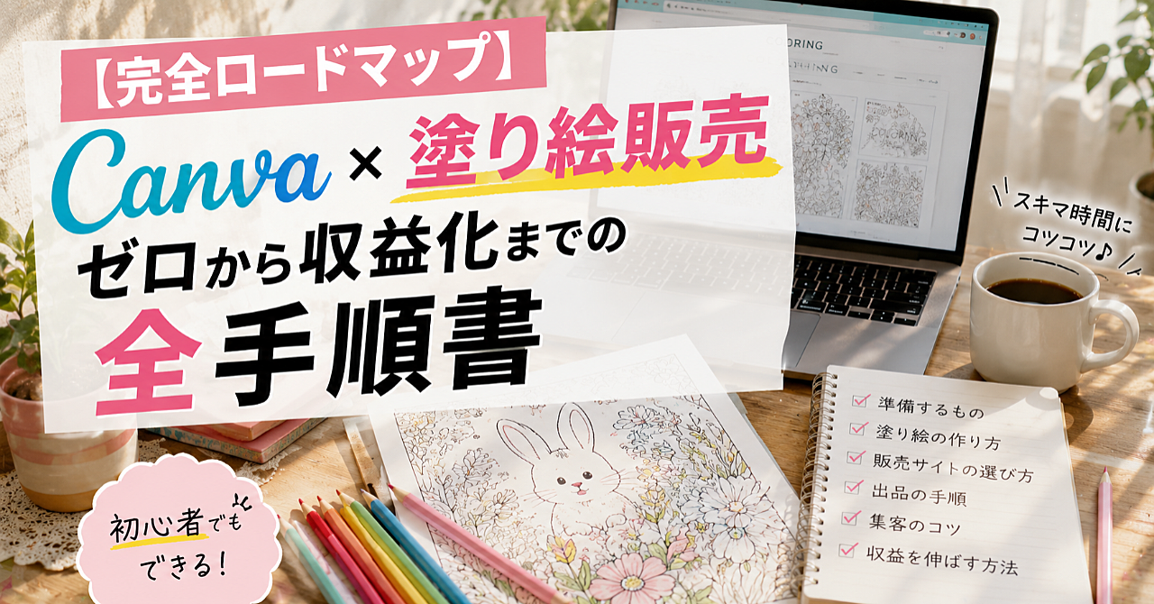 【完全ロードマップ】Canva×塗り絵販売｜ゼロから収益化までの全手順書
