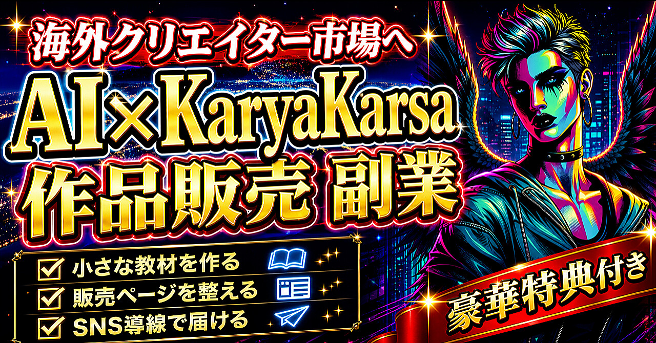 AIで海外クリエイター市場に出す KaryaKarsa副業入門