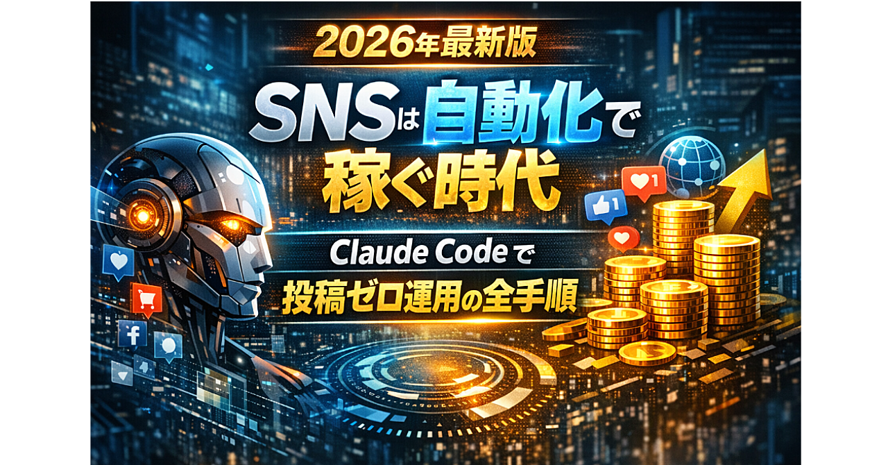 【2026年最新版】SNSは自動化で稼ぐ時代｜Claude Codeで投稿ゼロ運用の全手順