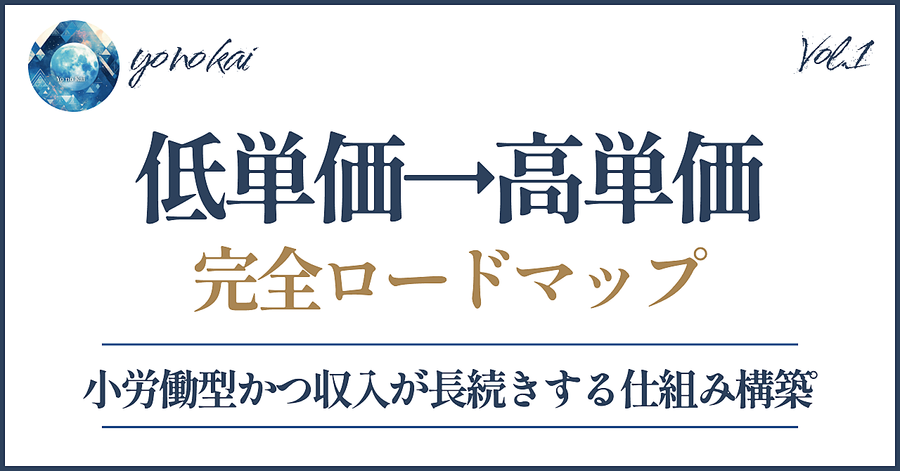 低単価→高単価販売完全ロードマップ～小労働型の仕組み構築～