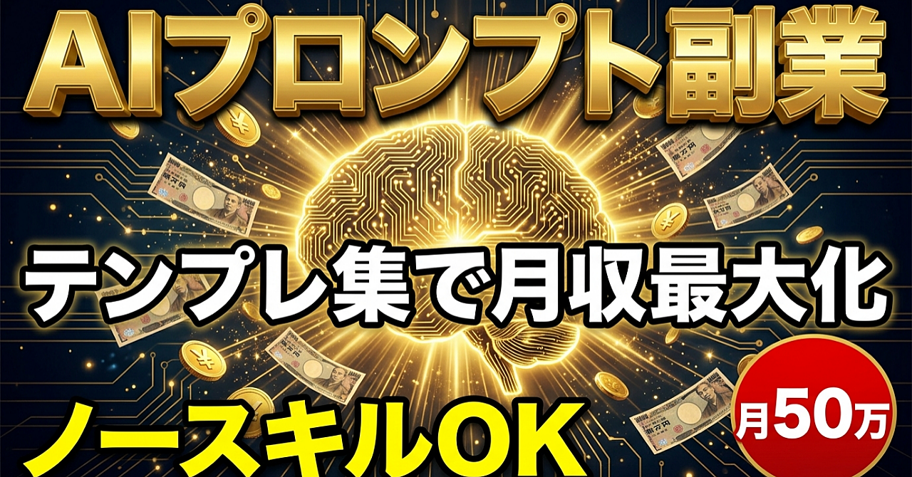 【副収入UP】AIプロンプトを仕組み化して月収を最大化する実践テンプレ集｜ノースキルから始める自動化副業ガイド