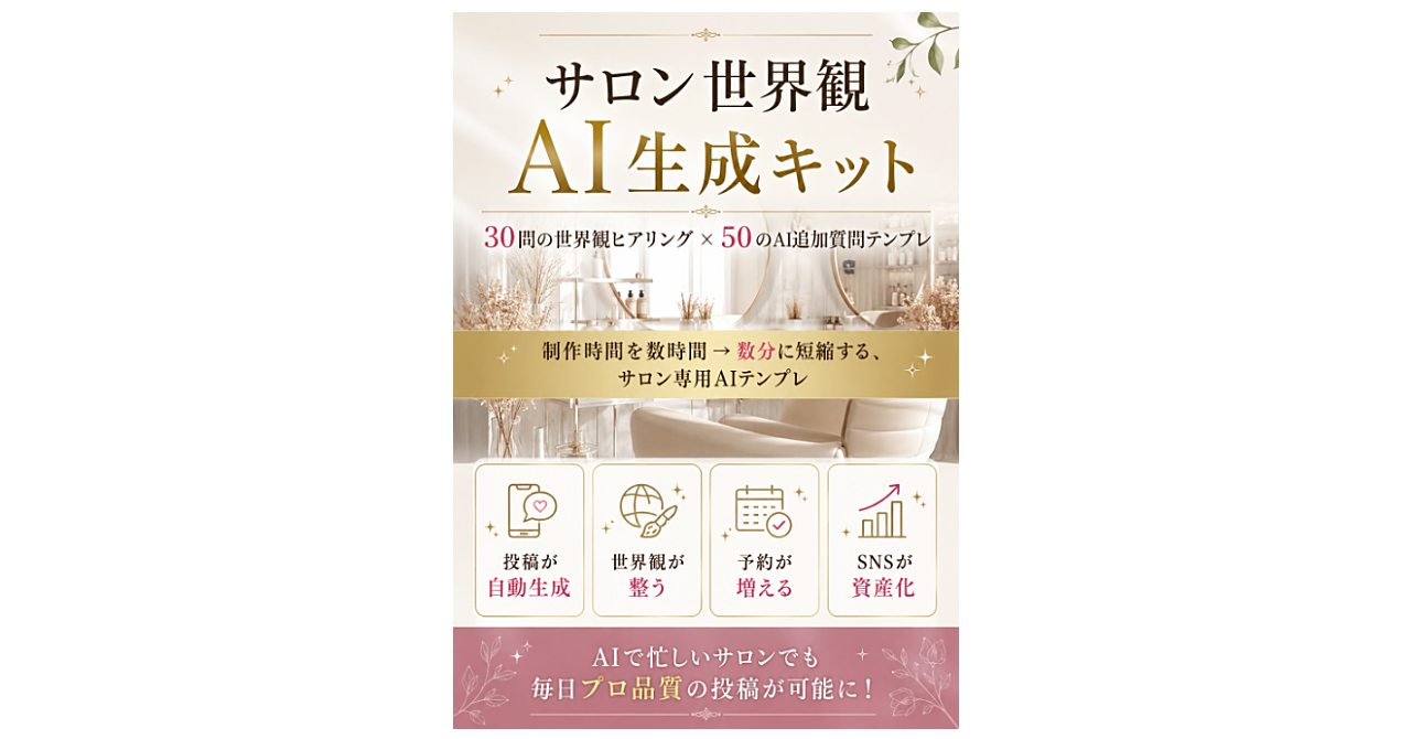 「AIでサロン運営が変わる。世界観を整えるだけで予約が増える理由」