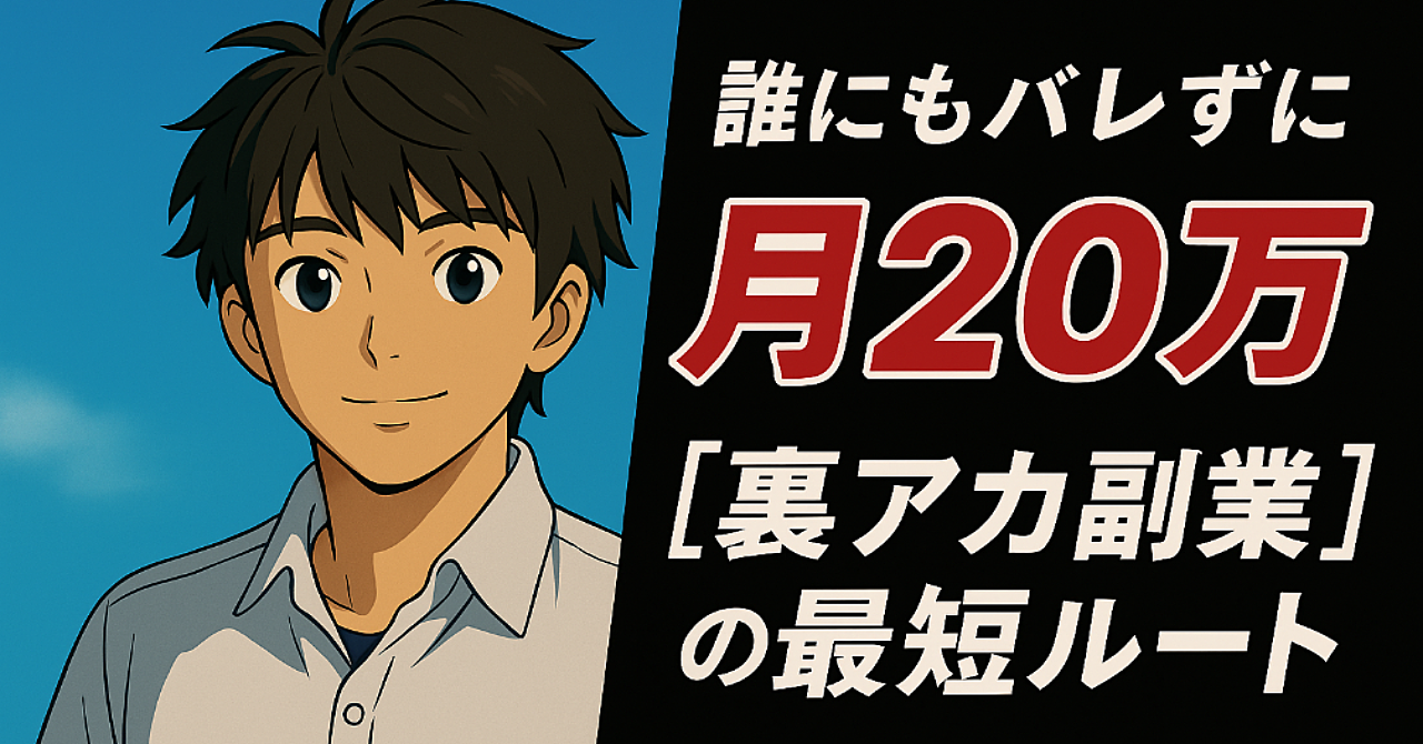 誰にもバレずに月20万。“裏アカ副業”の最短ルート、教えます。