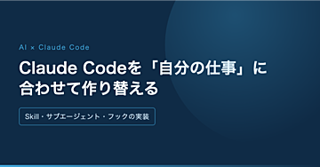 Claude Codeを「自分の仕事」に合わせて作り替える｜Skill・サブエージェント・フックの実装ガイド