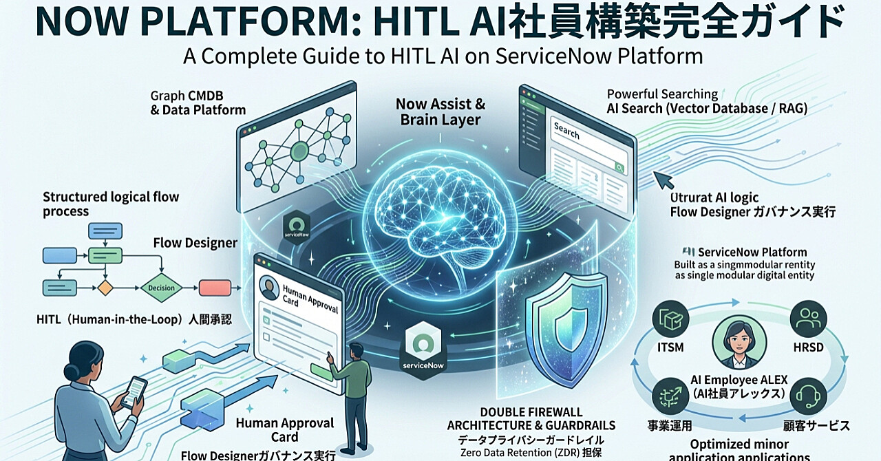 ServiceNow環境「Now Assist × CMDB / AI Search × Flow Designer × Guardrails」による最高峰HITLのアイキャッチ画像