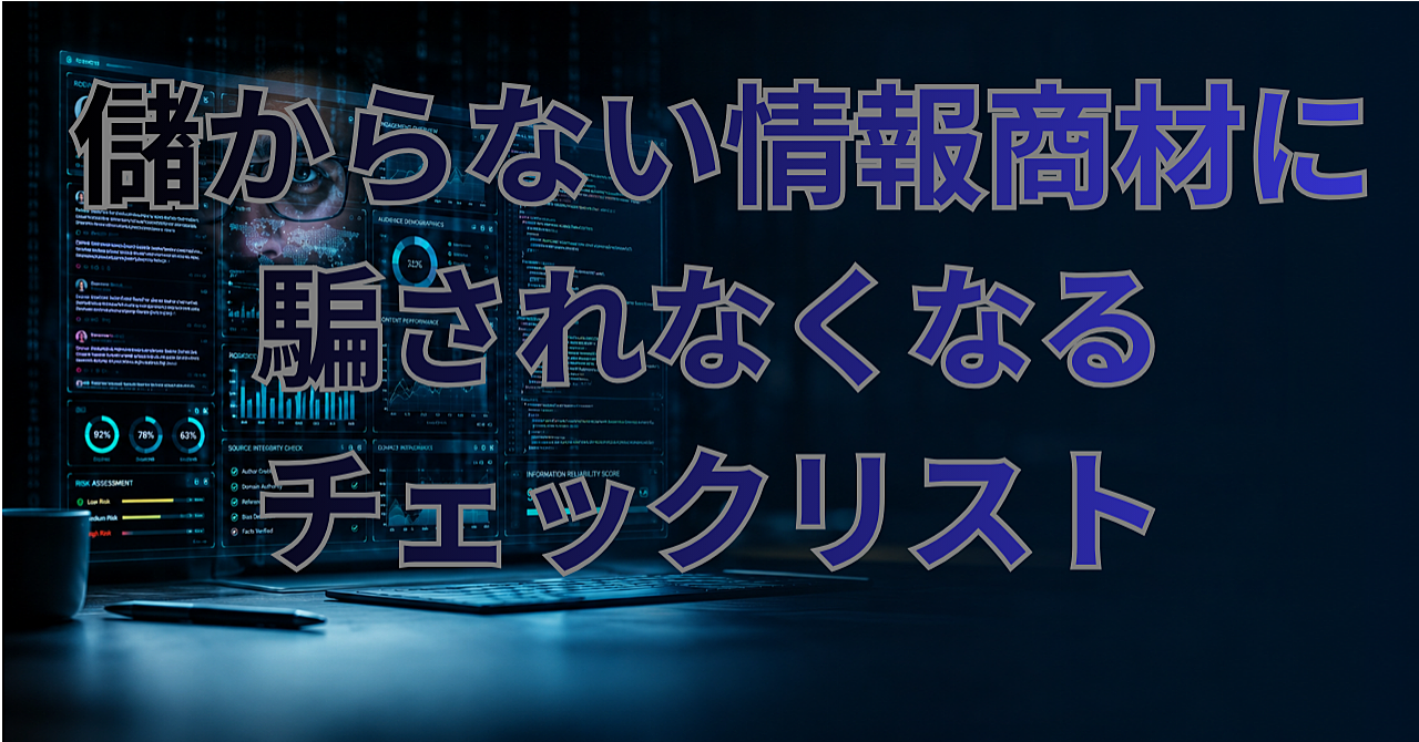 儲からない情報商材に騙されなくなるチェックリスト