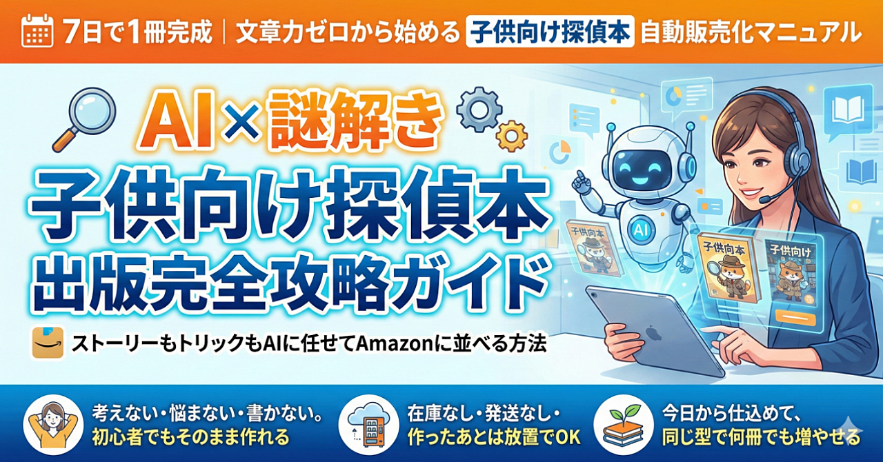 【ブルーオーシャン】AI×謎解きで作る「子供向け探偵本」出版完全攻略ガイド