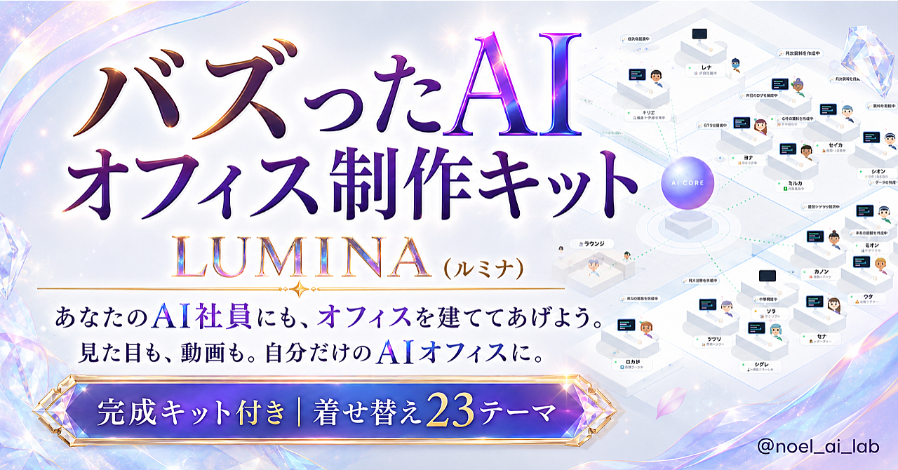 バズったAIオフィス制作キット『LUMINA（ルミナ）』のアイキャッチ画像