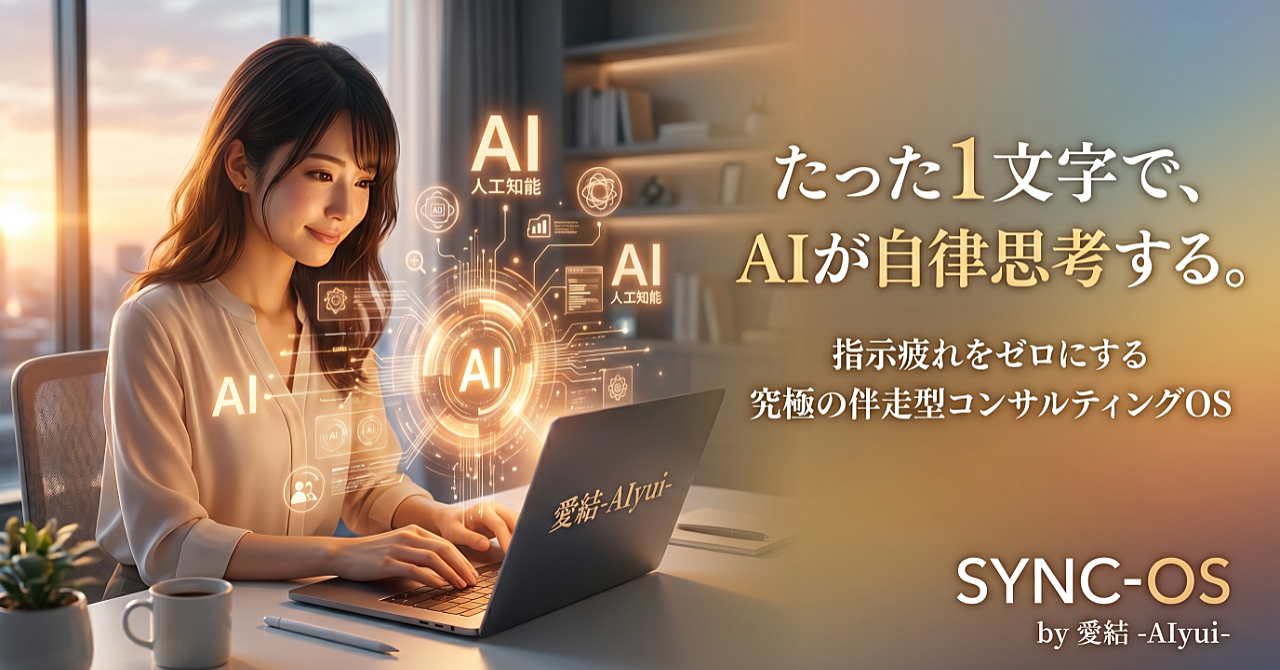 たった1文字でAIが自律思考する。指示疲れをゼロにする究極の伴走型【Gemini専用プロンプト】『SYNC-OS』