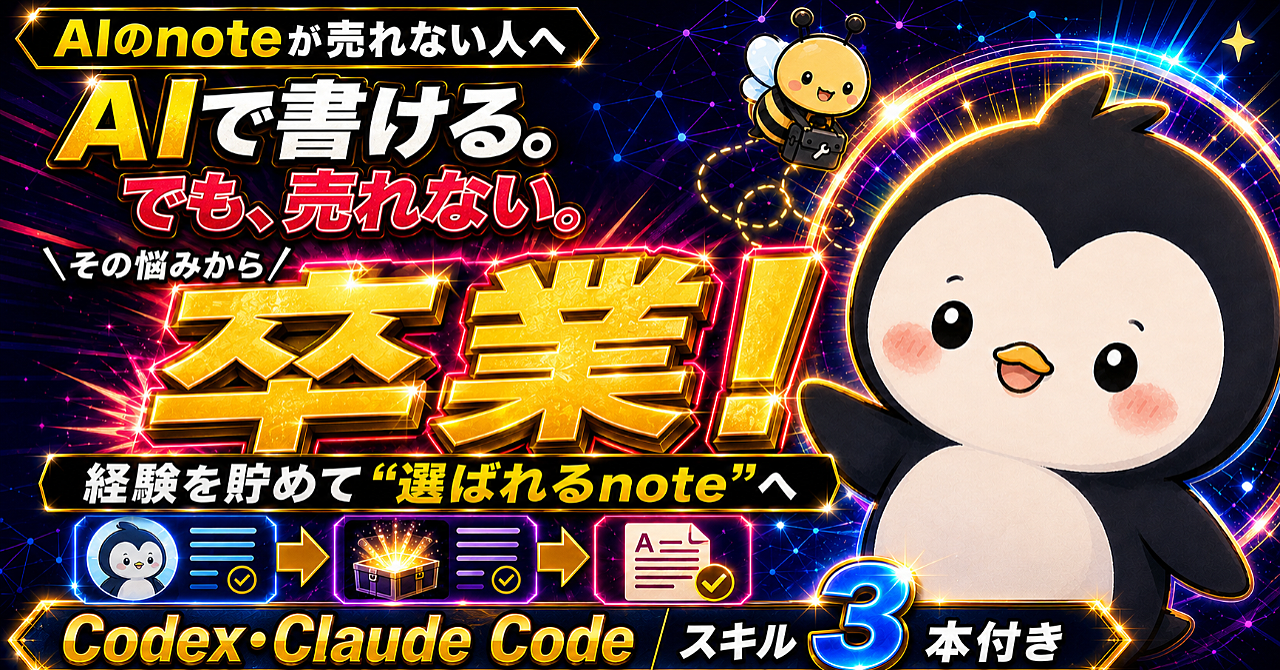 【35大特典付】AlaBeeさんのBrain「【AIのnoteが売れない人へ】経験を貯めて”選ばれる有料note”へ｜Codex・Claude Codeスキル3本付き」評判口コミ感想レビュー
