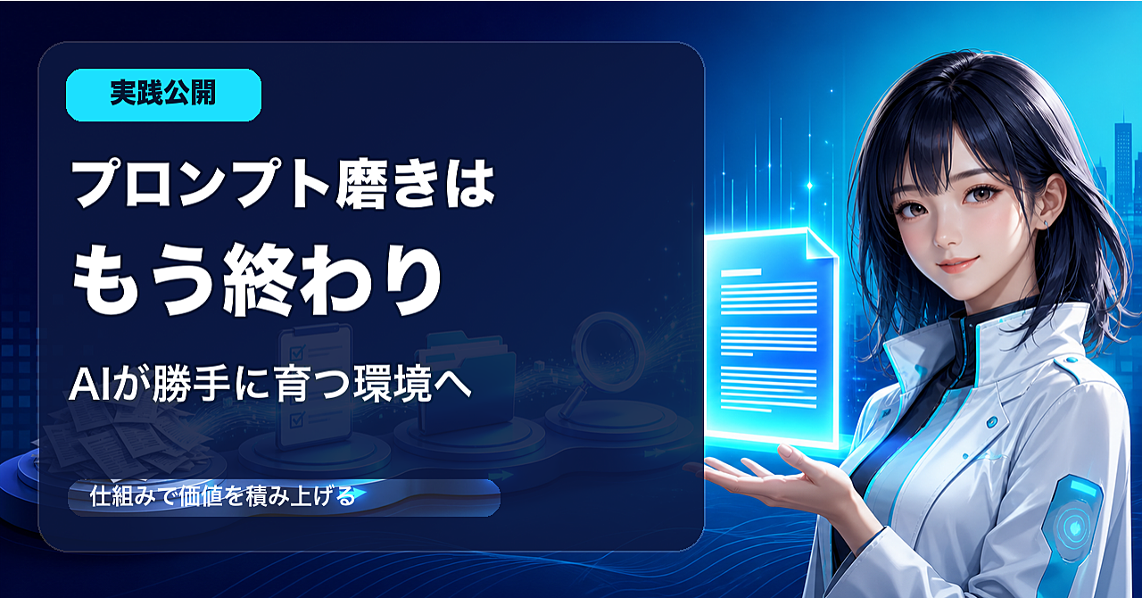 【実践公開】プロンプト磨きを卒業する、AIが勝手に育つ環境のつくり方のアイキャッチ画像
