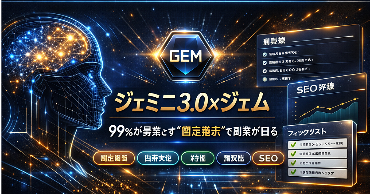 ジェミニ3.0×ジェム 99%が見落とす“固定指示”で副業が回る