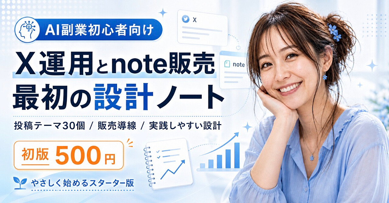 AI副業初心者向け
X運用とnote販売の最初の設計ノート