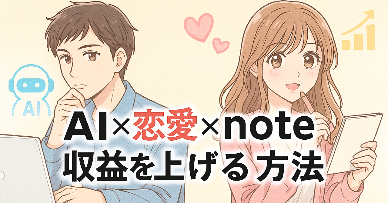 恋愛経験ゼロでも大丈夫!『AI×恋愛×note副業』で収益を上げる方法