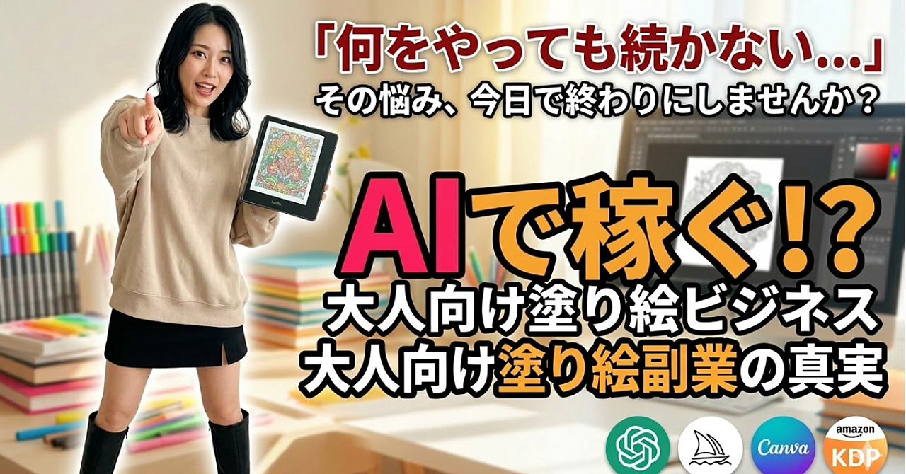 AI塗り絵で見つけた「商品」ではなく「仕組み」を売る極意。SNS×Kindle自動収益化の全戦略