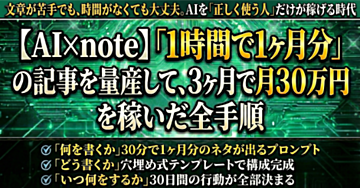 【AI×note】「1時間で1ヶ月分」の記事を量産して、3ヶ月で月30万円を稼いだ全手順