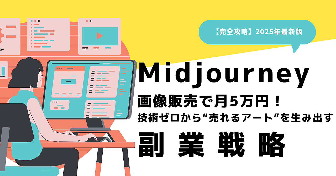 【完全攻略】Midjourney画像販売で月5万円！技術ゼロから“売れるアート”を生み出す副業戦略