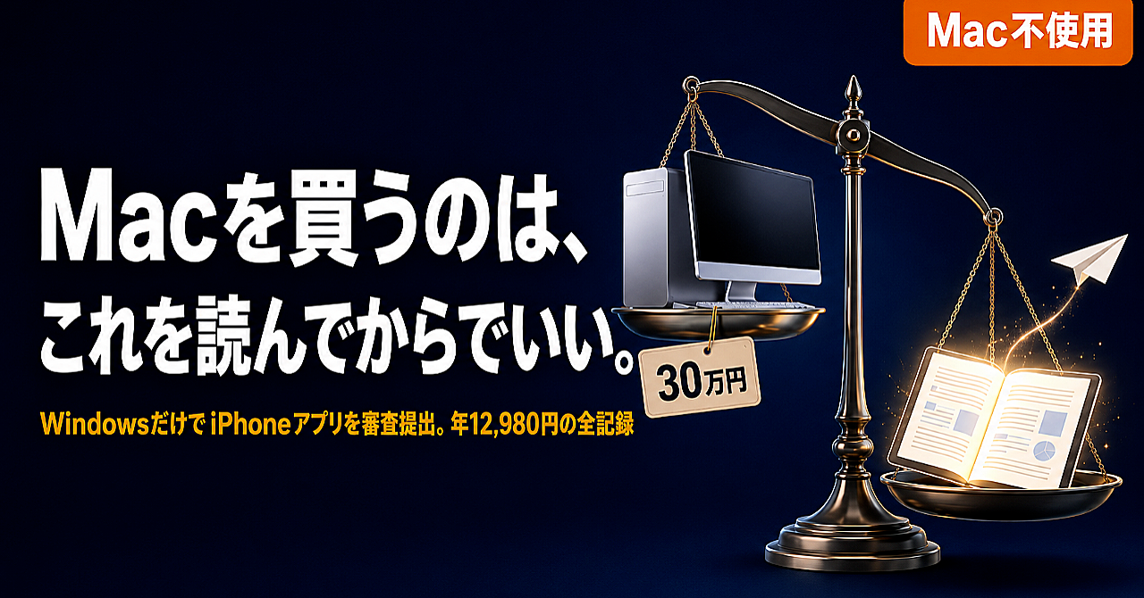 iOSアプリ開発に30万円のMacは不要です。実際に審査へ出した私の全記録