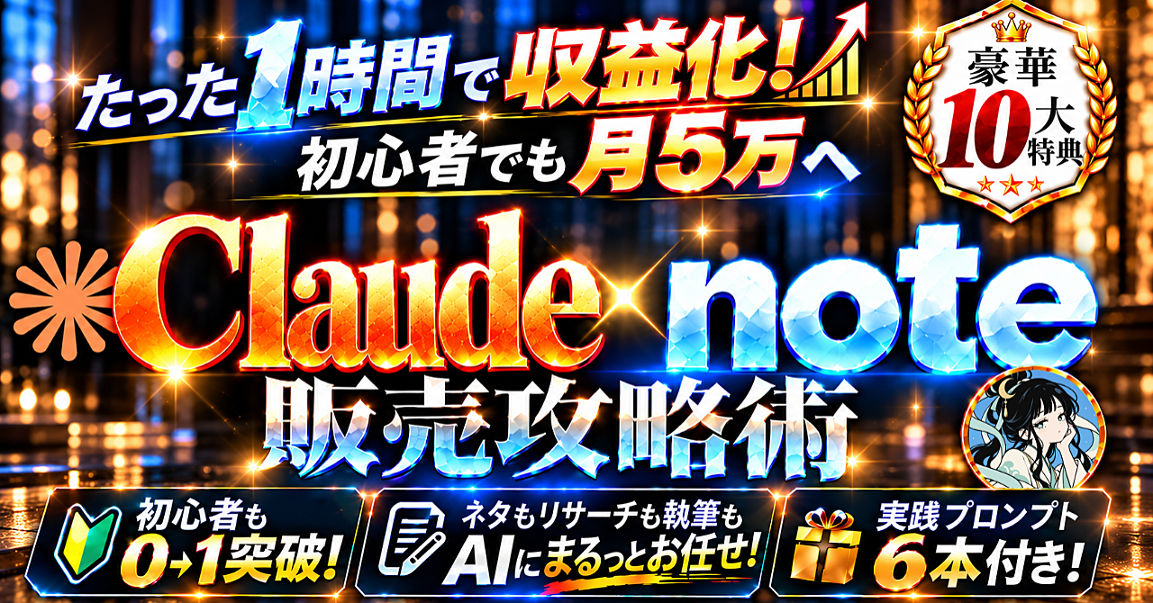 Claude×note 売れる有料note販売攻略術 公式サムネイル