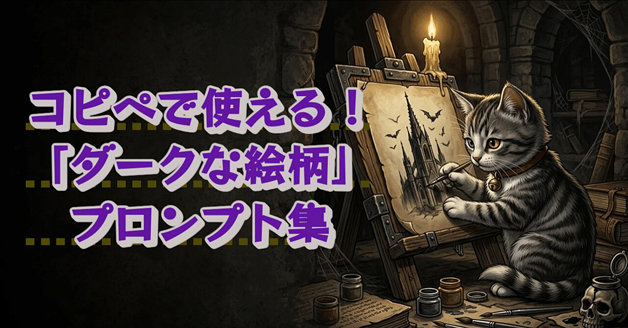 【AIプロンプト大図鑑 Vol.7】コピペで使える！「ダーク調」プロンプト集