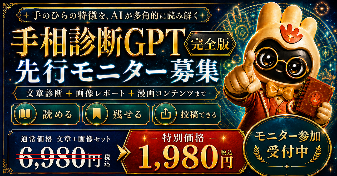 AIで読み解く手相診断（ChatGPT）