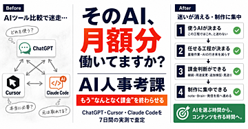 そのAI、本当に必要？
Claude Code・Cursorの課金価値を
7日間で判定する実践ワークブック