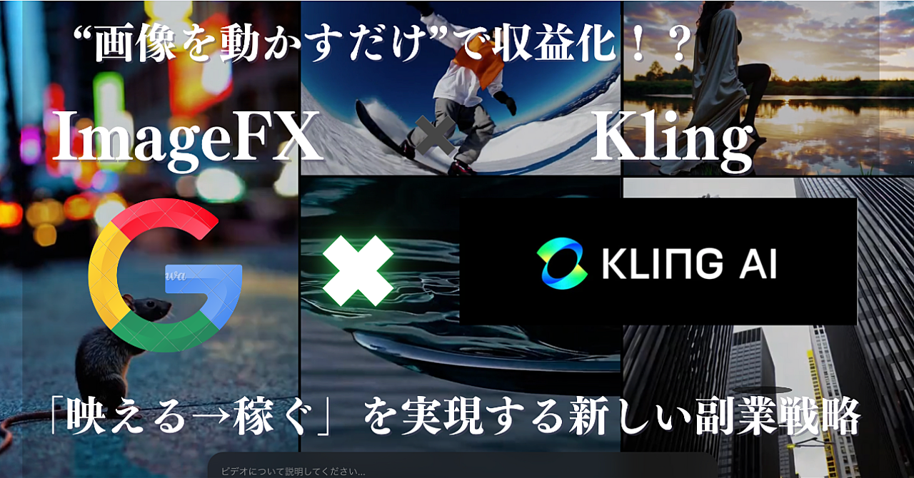 “画像を動かすだけ”で収益化!?ImageFX✖️Kling「映える→稼ぐ」を実現する新しい副業戦略
