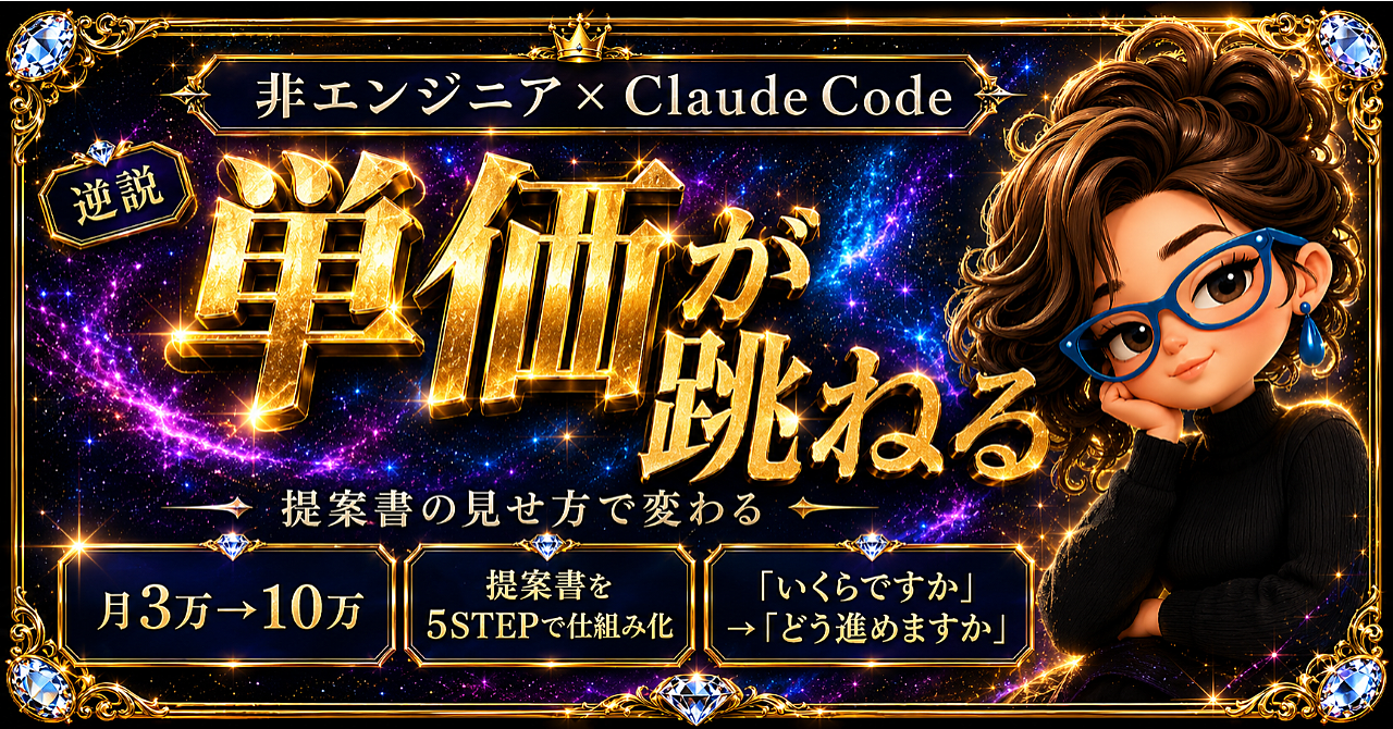 【逆説】"安さで勝つ"は嘘？非エンジニアがClaude Codeで教える単価UP術のアイキャッチ画像