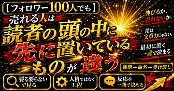 フォロワー100人でも売れる人が、読者の頭の中に先に置いているもの