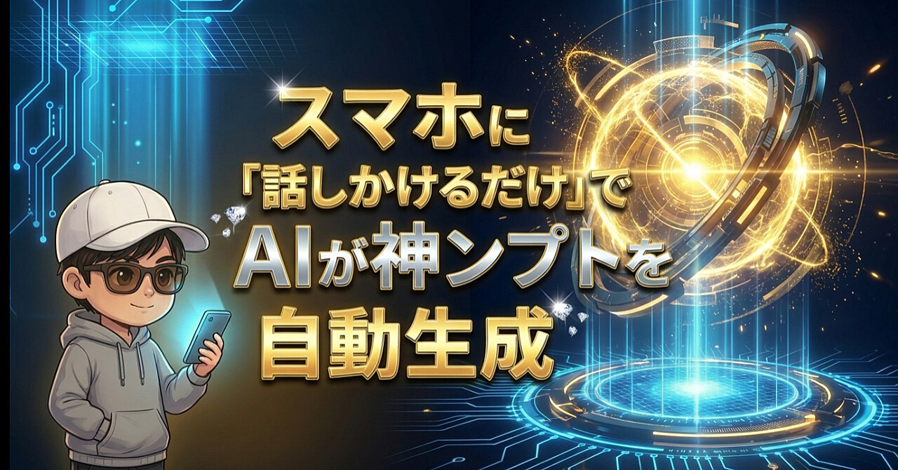 【悪用厳禁】プロンプト学習は今日で終了。スマホに「一言話しかけるだけ」でAIが神プロンプトを自動生成する『究極のメタプロンプト』