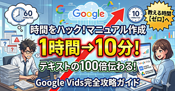 【教える時間ゼロ】1時間のマニュアル作成が10分で完了!Google Vids完全攻略ガイド〜テキストの100倍伝わる最強の自動化術〜