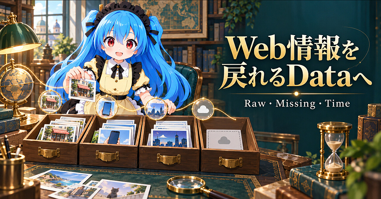 【Web情報収集入門】「取れた」だけで使わない――取得・利用条件・確認状態を分けて、戻れるデータを作るのアイキャッチ画像