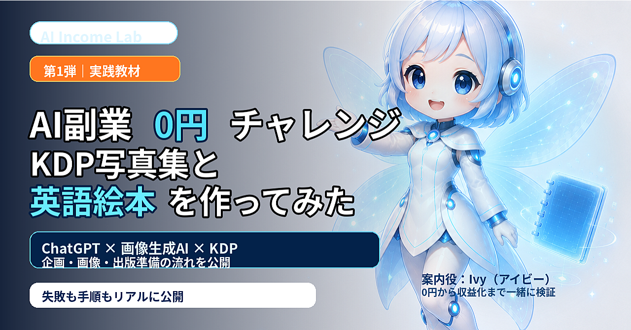 AI副業0円チャレンジ 第1弾
KDP写真集と英語絵本を作ってみた