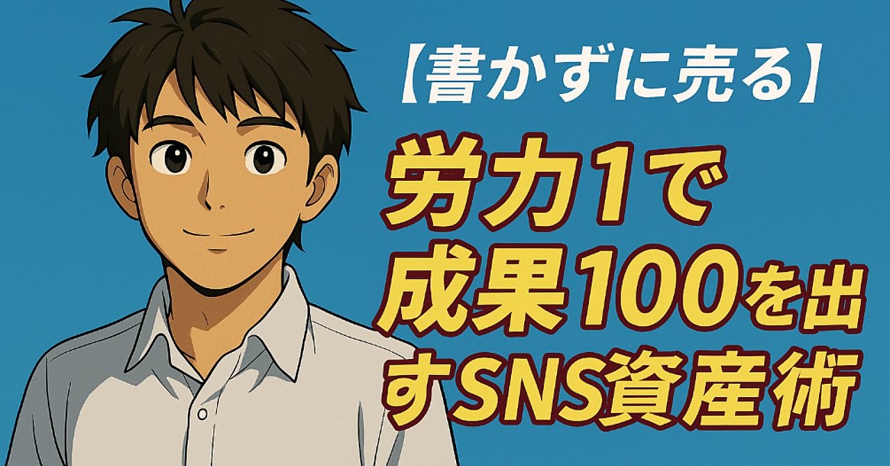 “書かずに売る”が最強だった。労力1で成果100を出すSNS資産術